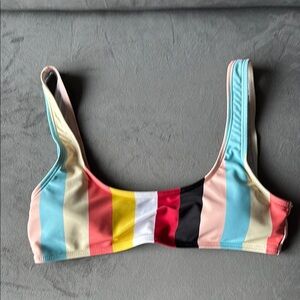 Colorful Striped Bikini Top